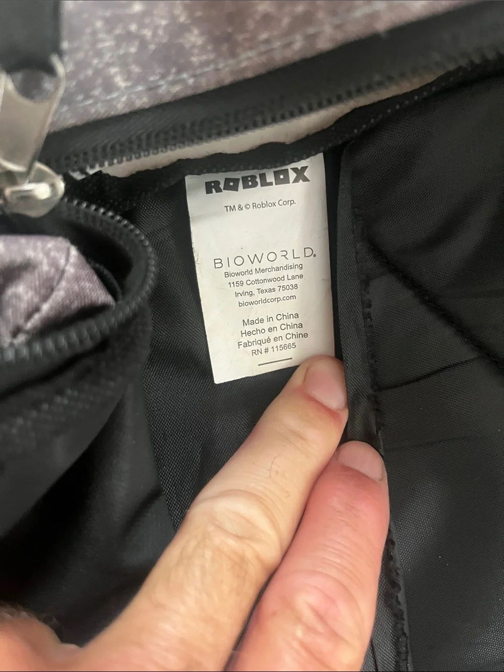 Bioworld Black and Pink Glitter Roblox Kids Backpack